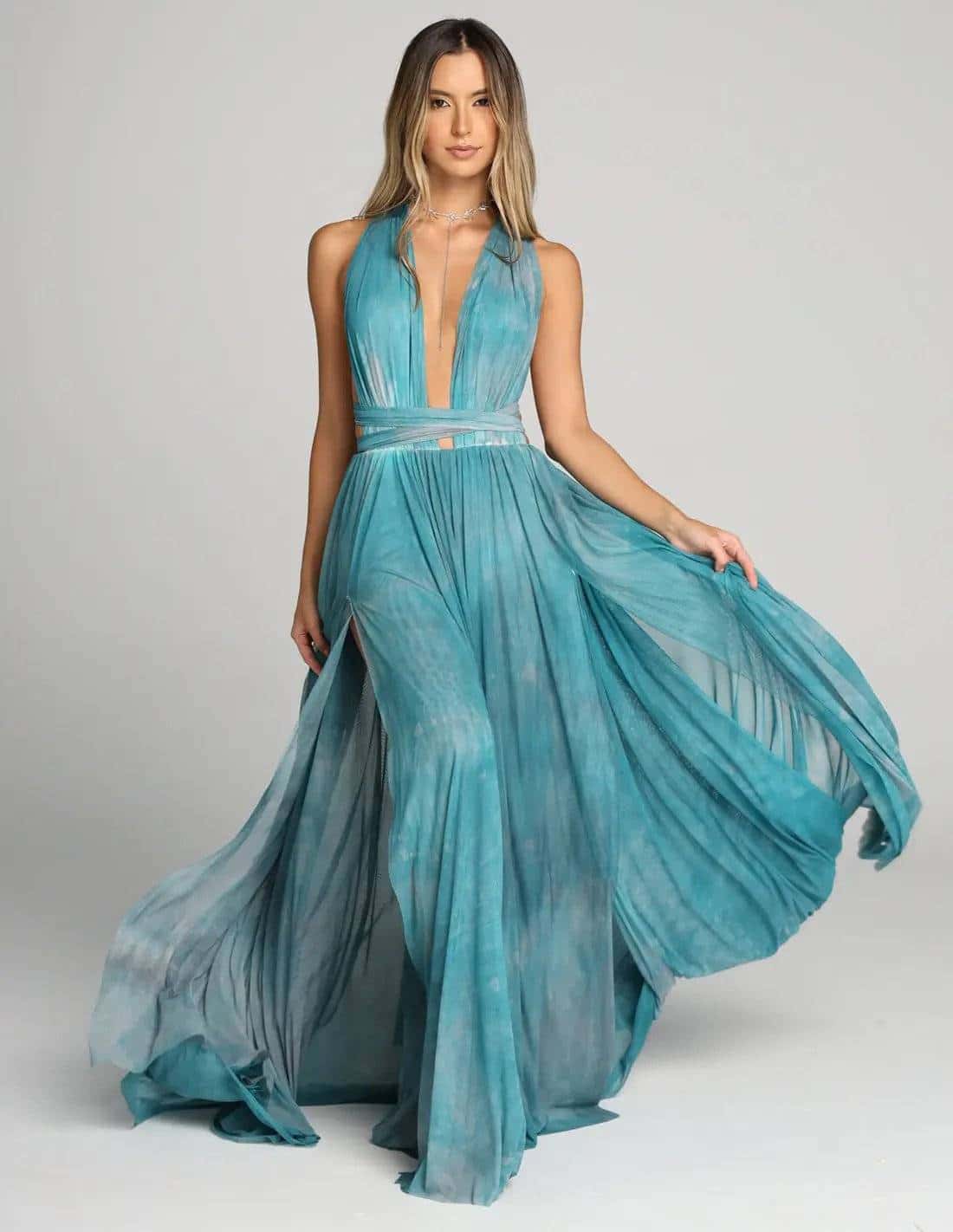 Vestido Hydra Spotted Blue + Black