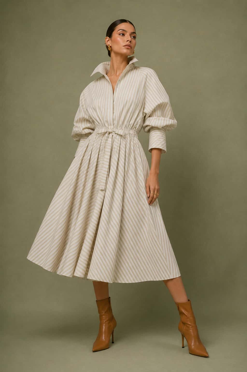 Vestido Limonar rayas camel