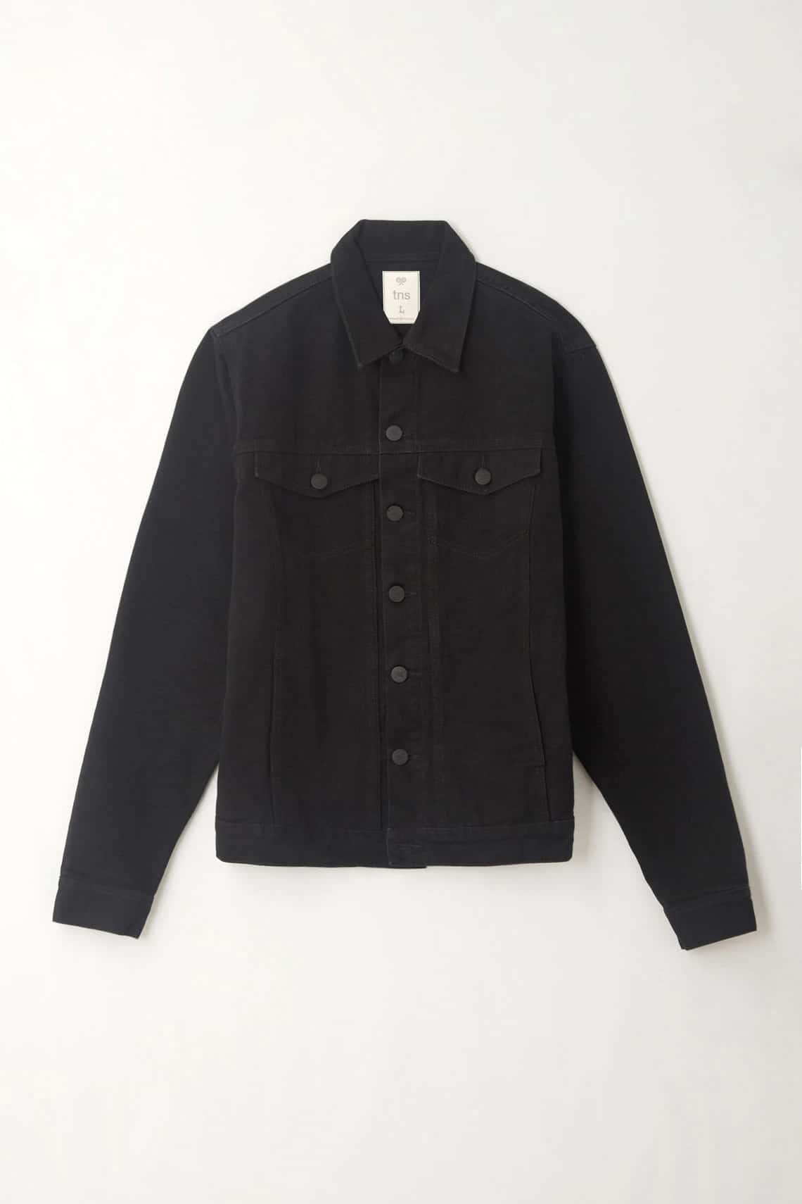 Chaqueta negra en denim para hombre