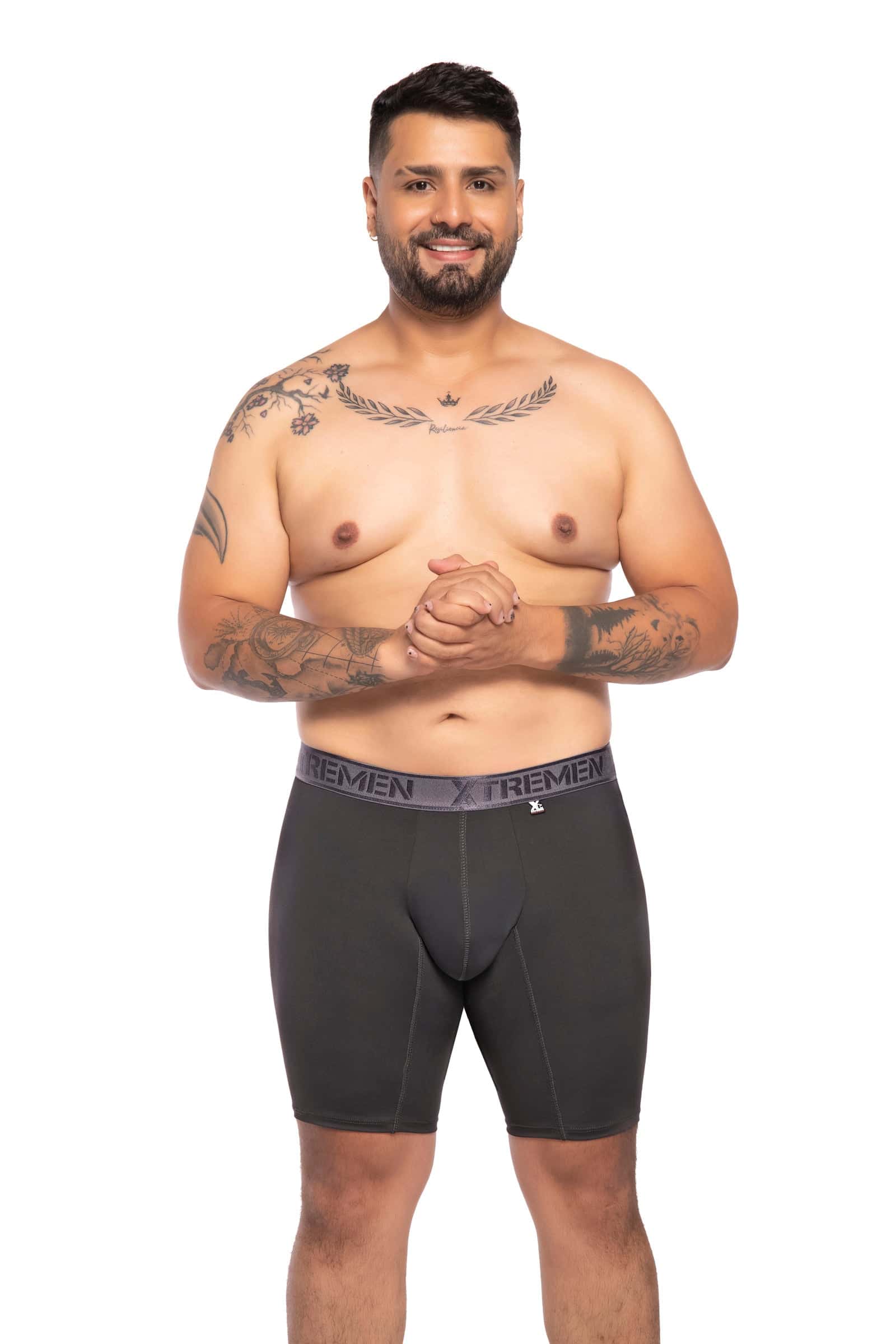 BOXER CLASICO EXTRAGRANDE MICROFIBRA NYLON  GRIS OSC