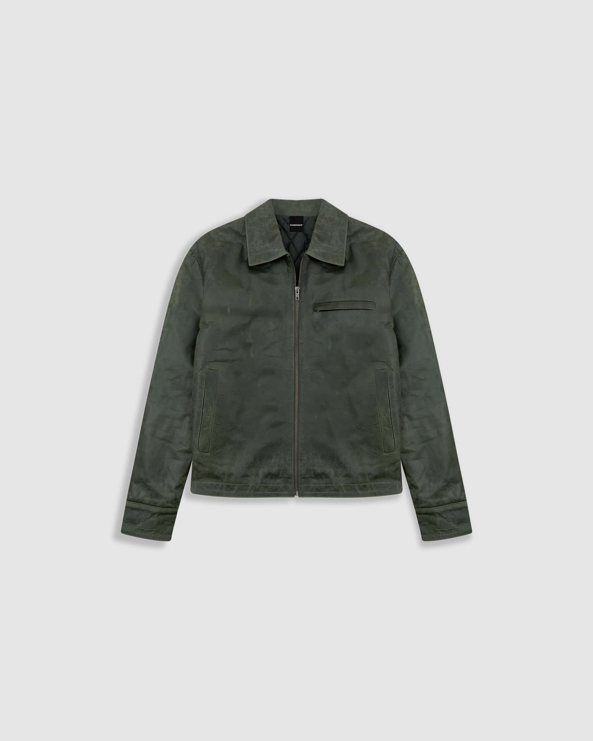 Chaqueta Monogram Leather - Verde Oliva