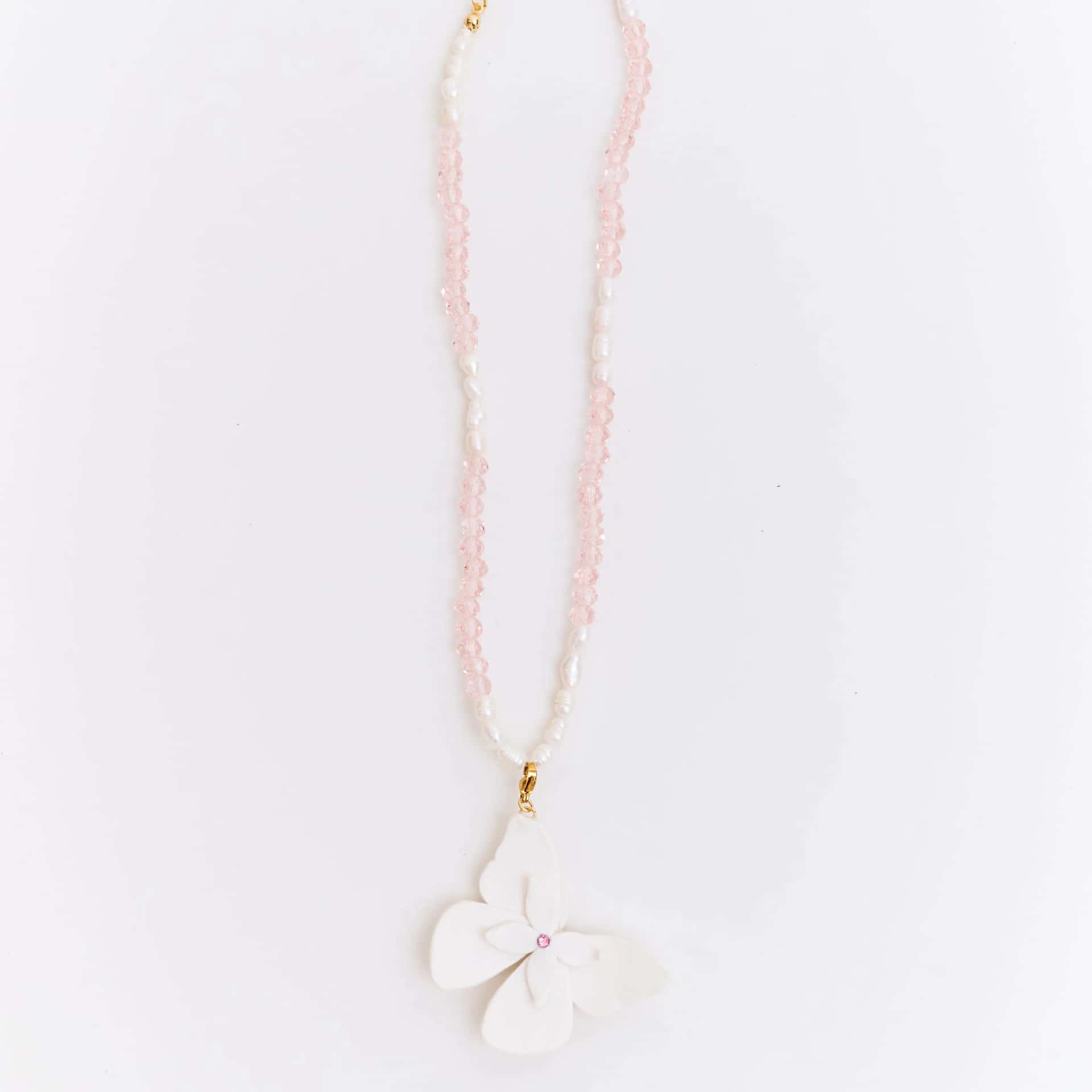 Collar Alas en Flor Blanco