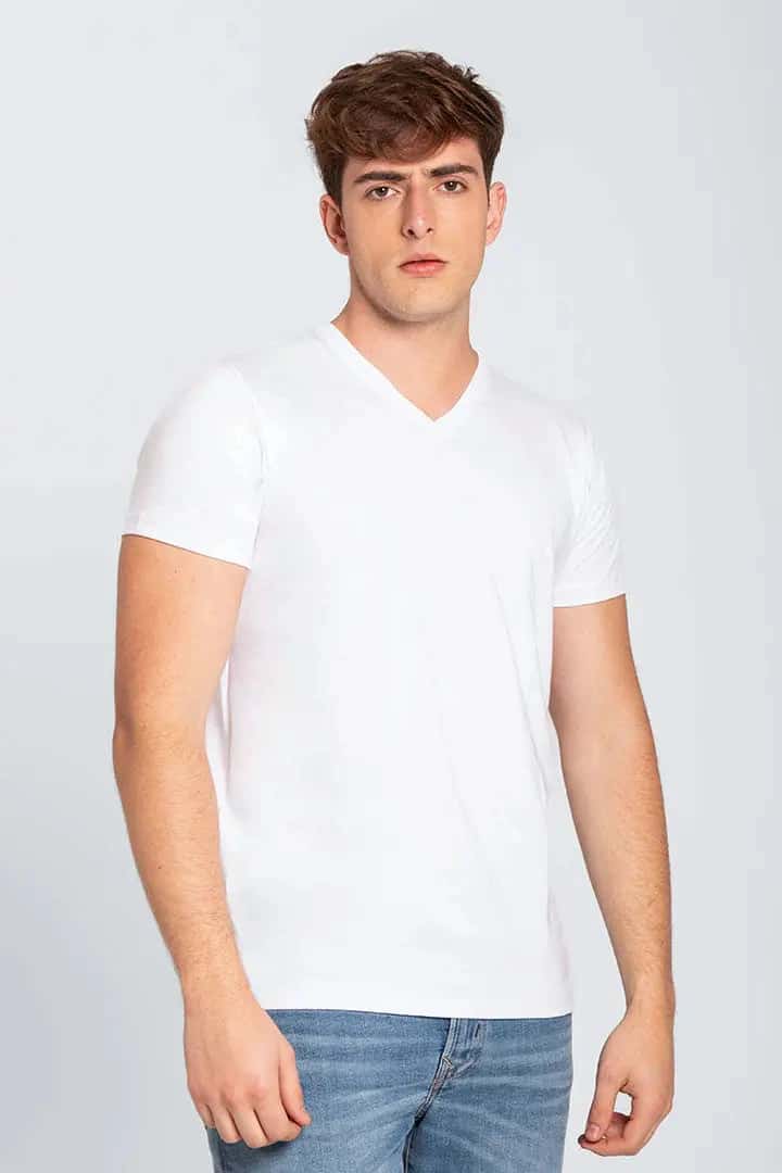 Camiseta cuello V (4901)
