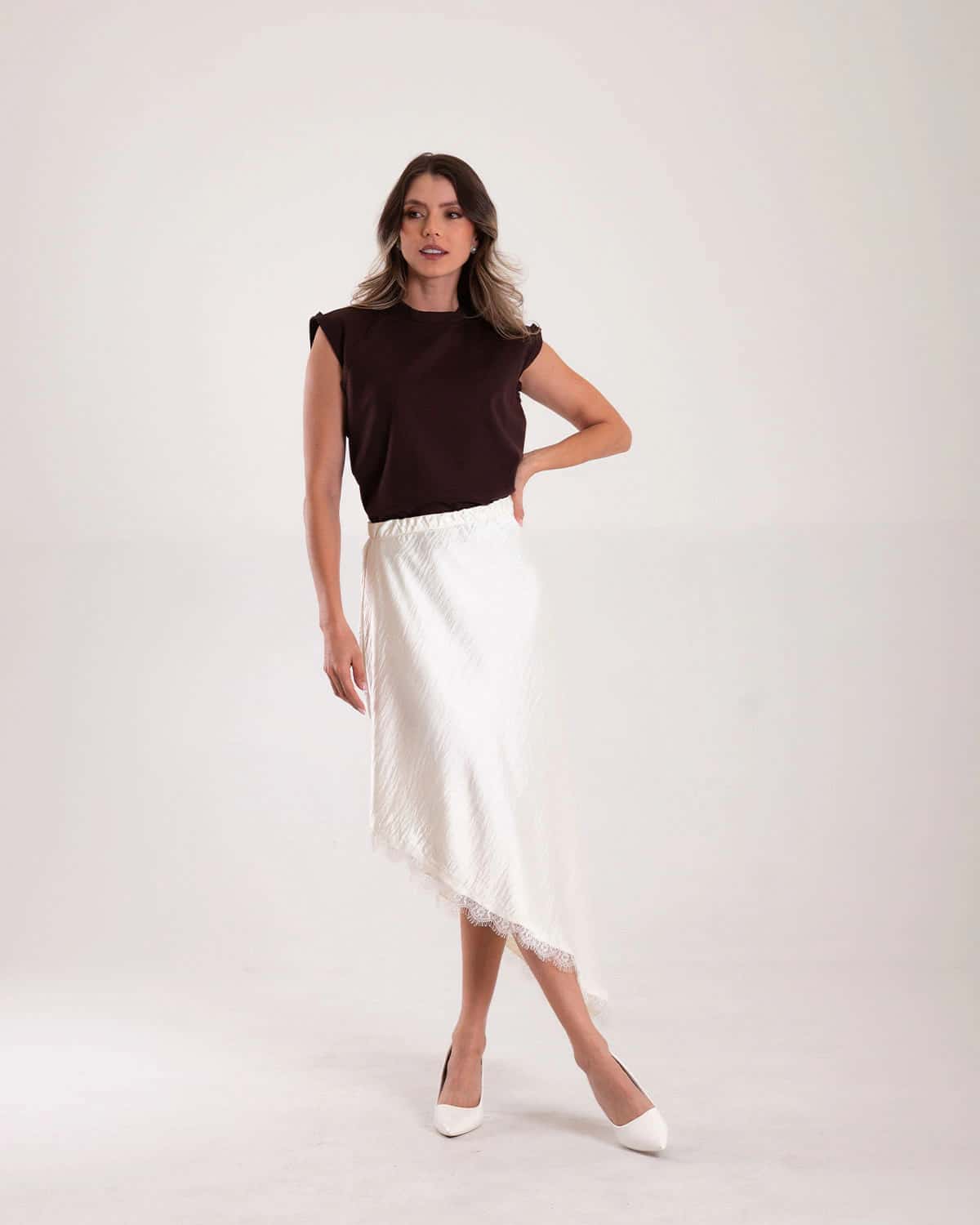 Falda blanca para mujer