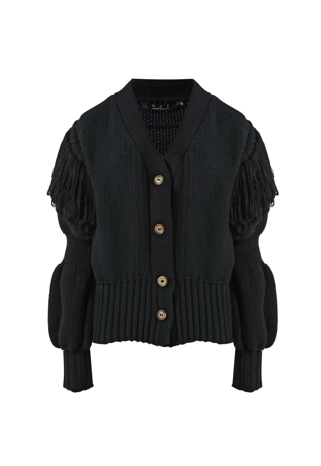 FRINGED BRAIDED CARDIGAN