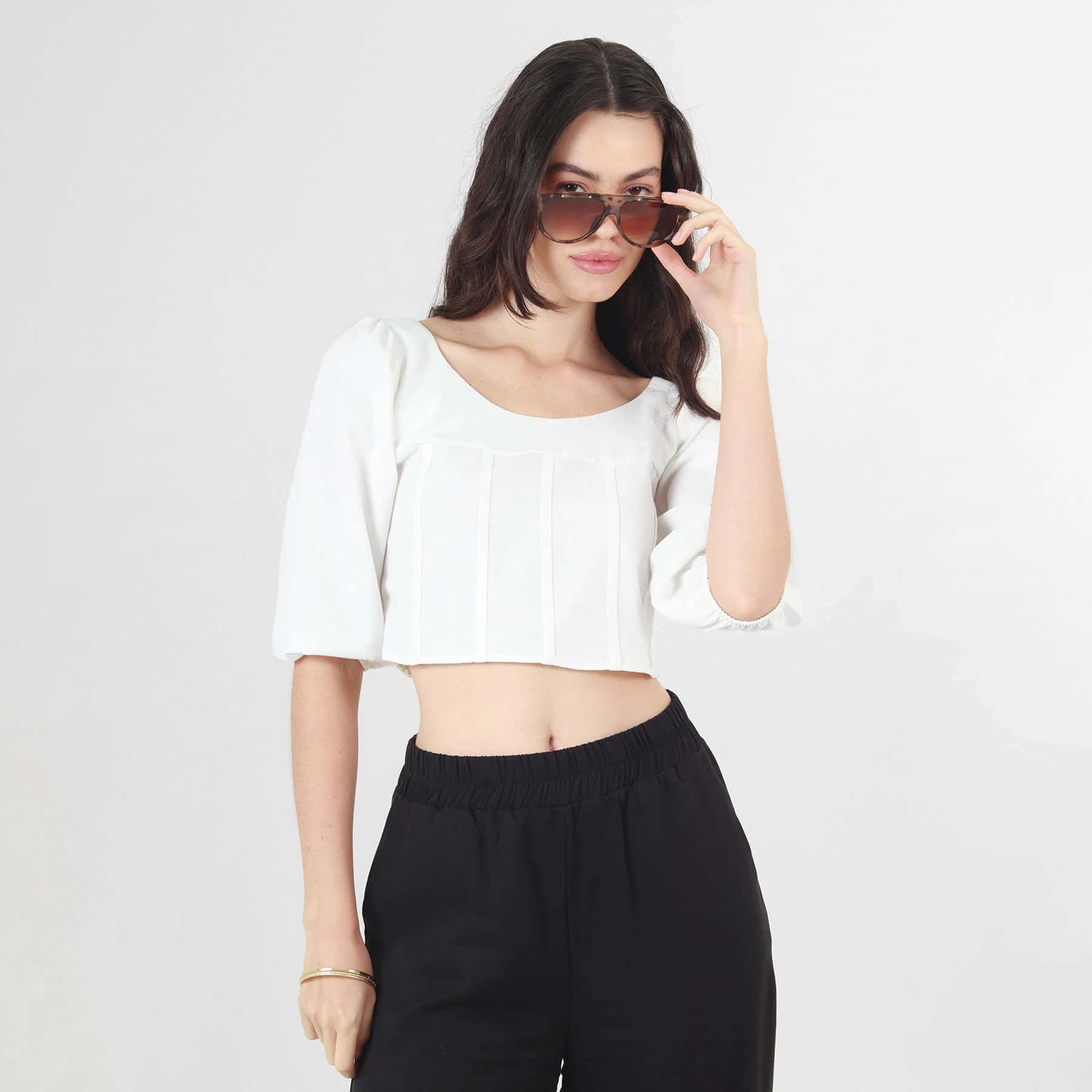 Blusa Cuello Redondo Manga 3Cuartos