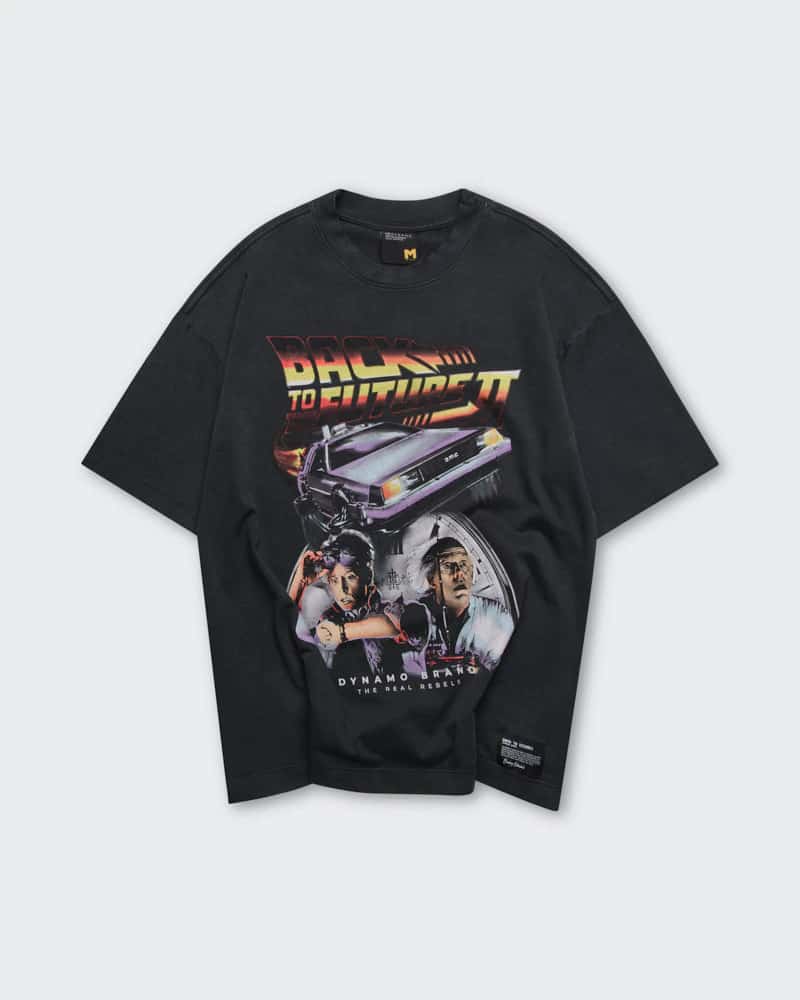 Camiseta Negra Oversize Time Travel - miniatura 3
