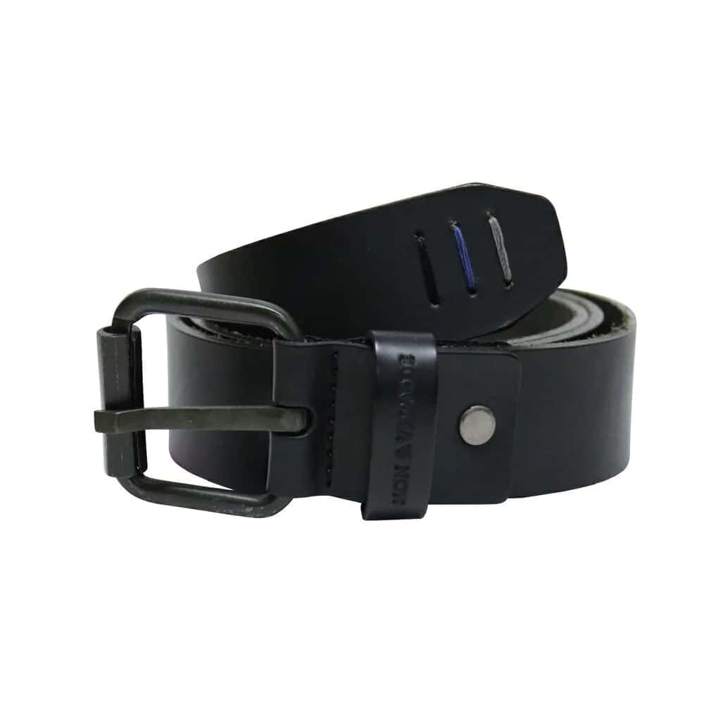 Cinturón de cuero para hombre Negro