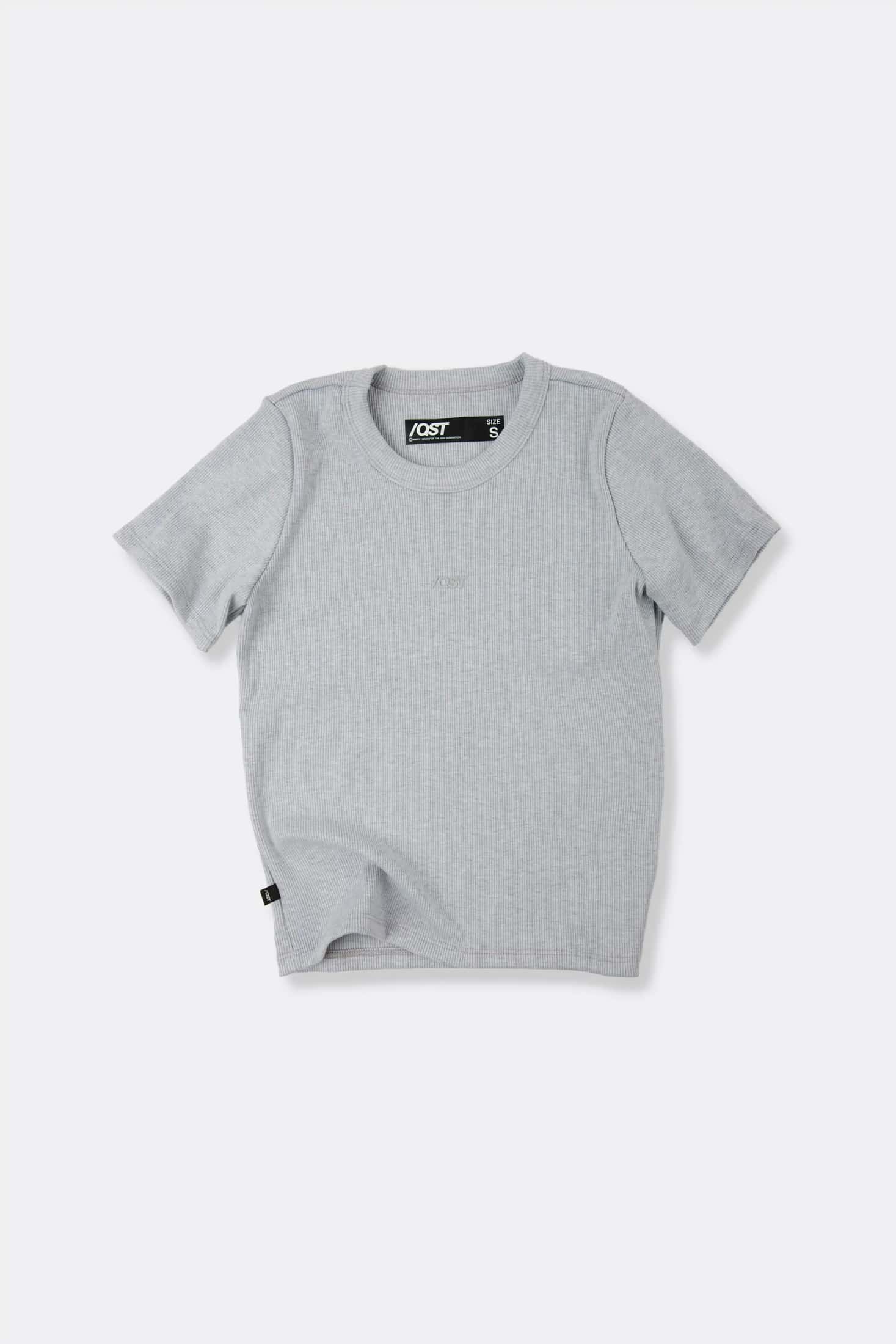 CAMISETA MANGA CORTA COLOR GRIS JASPE CLARO