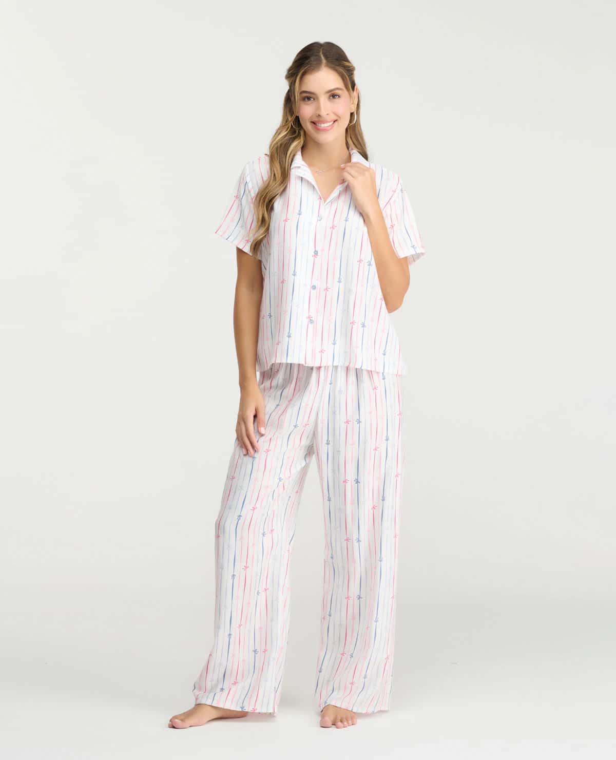 Pijama de Pantalón | Camisa Manga Corta | Cintura elástica