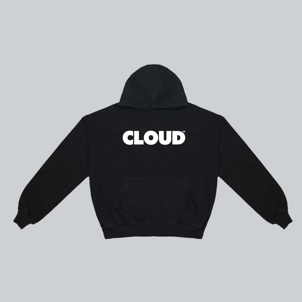 Hoodie BLOCK blanco sobre negro