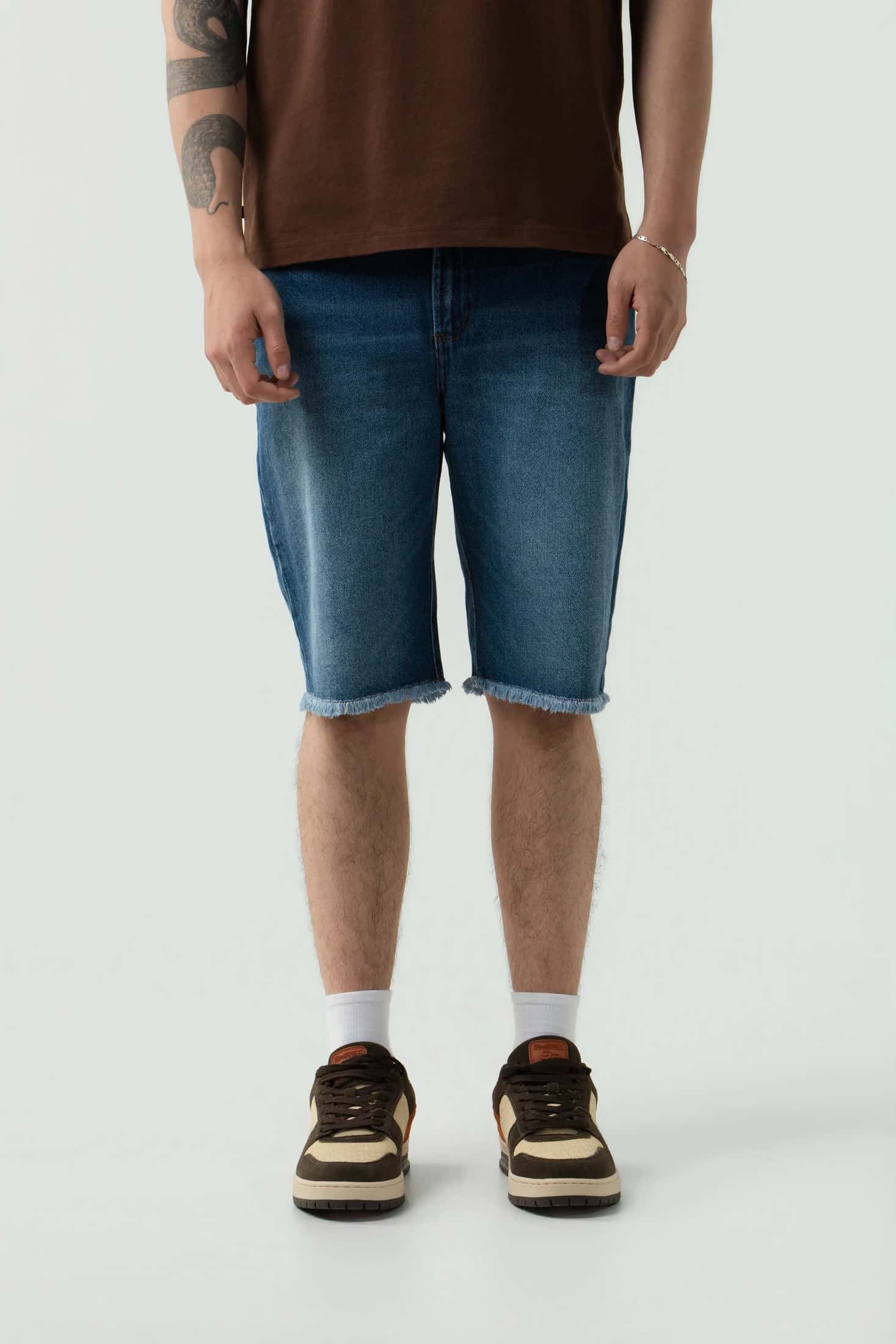 Bermuda Denim QST Raw Edge - Azul Medio - miniatura 4