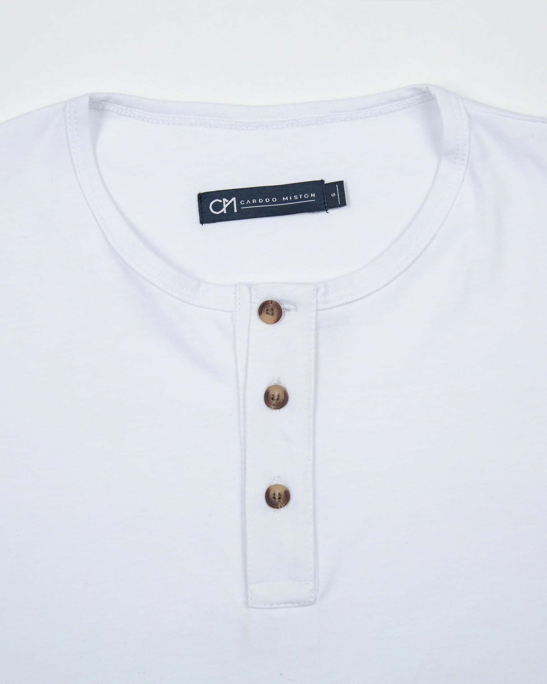 Camiseta Henley Algodón Blanco - miniatura 5