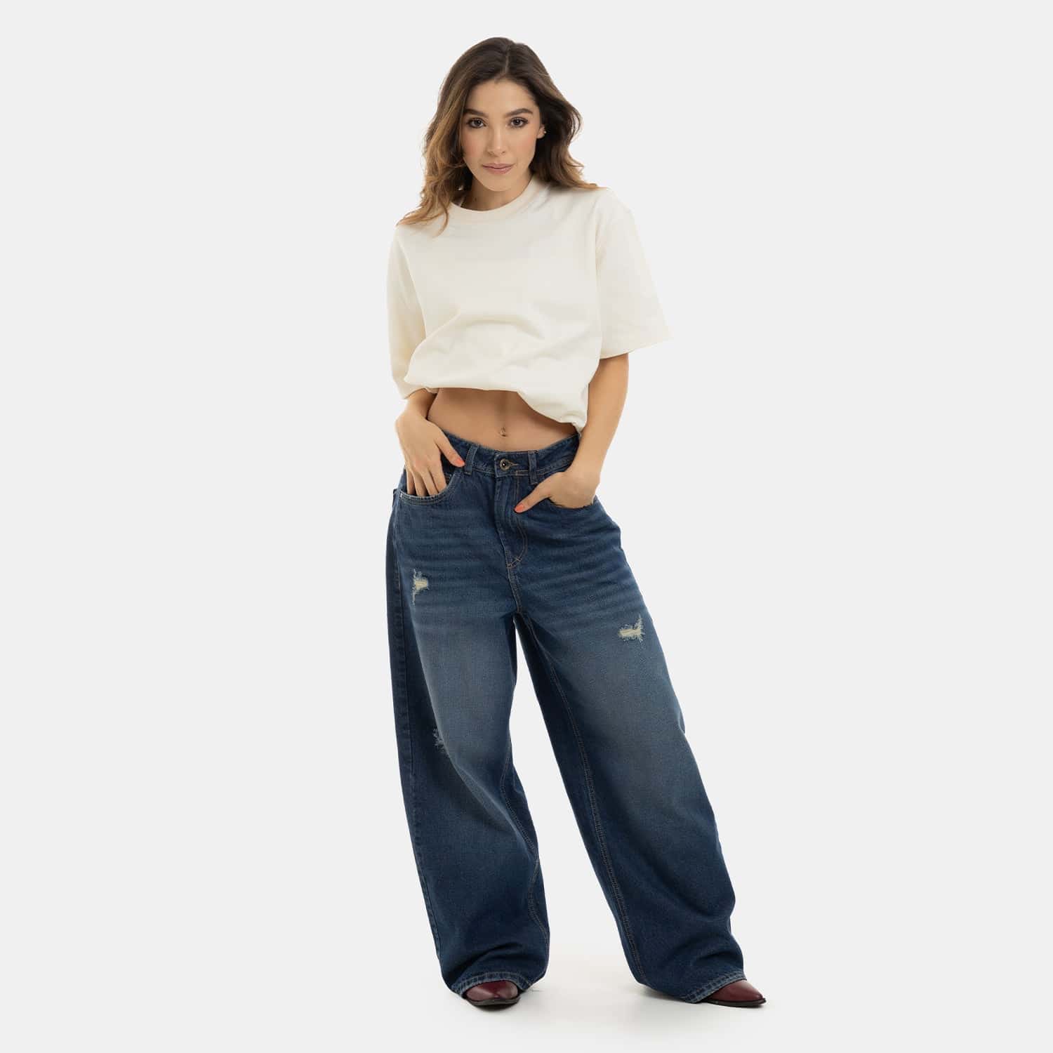Oversized Flow Denim Deep Blue