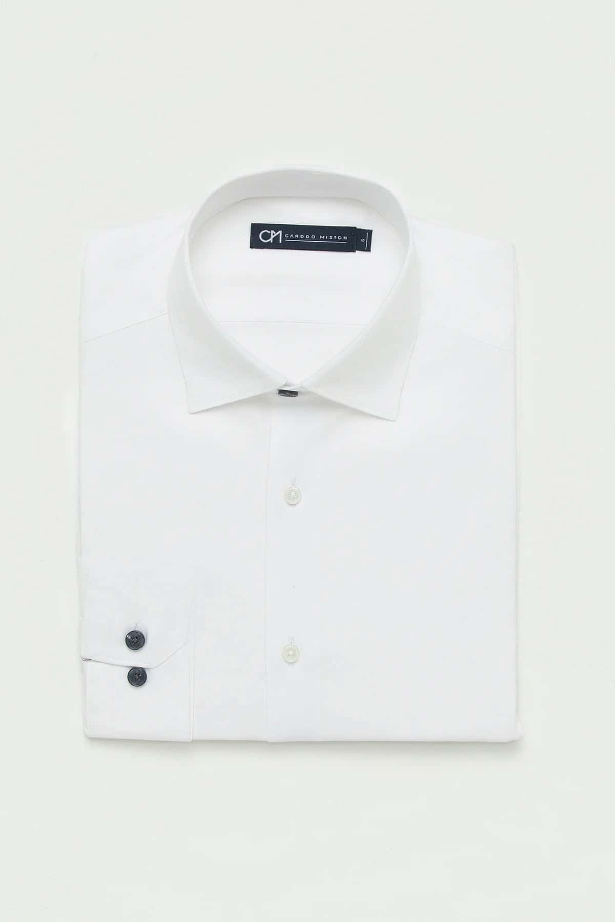 Camisa Sarga Algodón Blanco - miniatura 5