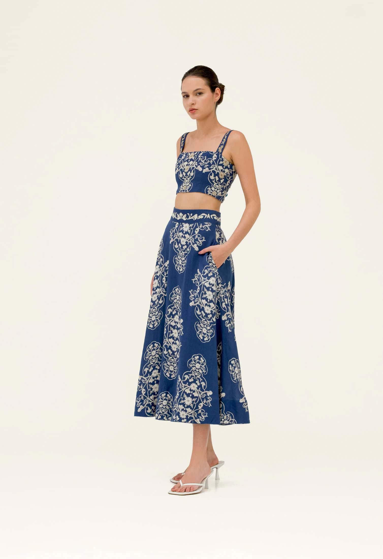 Bergamota Ribbons Maxi Skirt