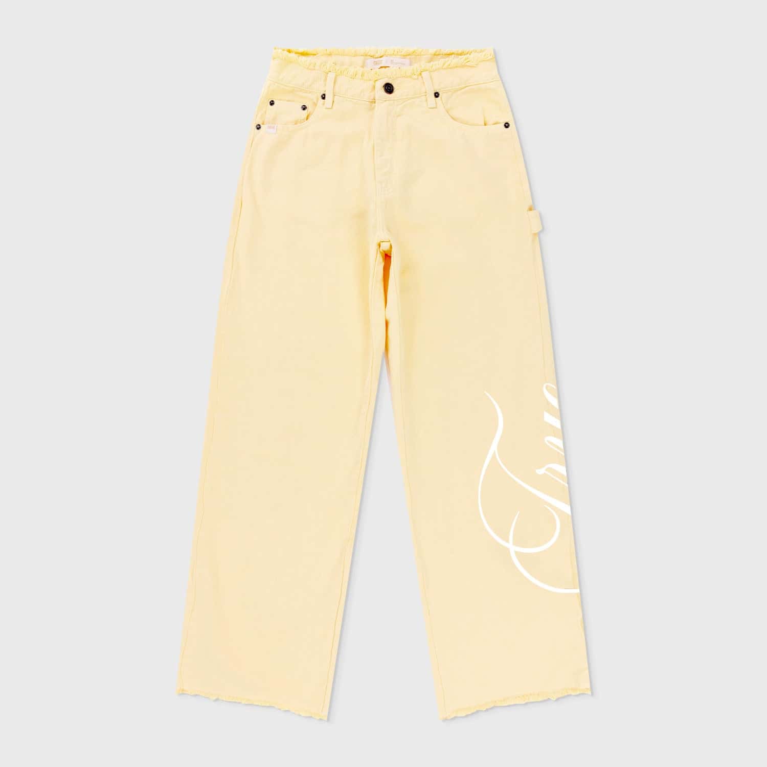 Mid-Rise Pants - Butter Yellow