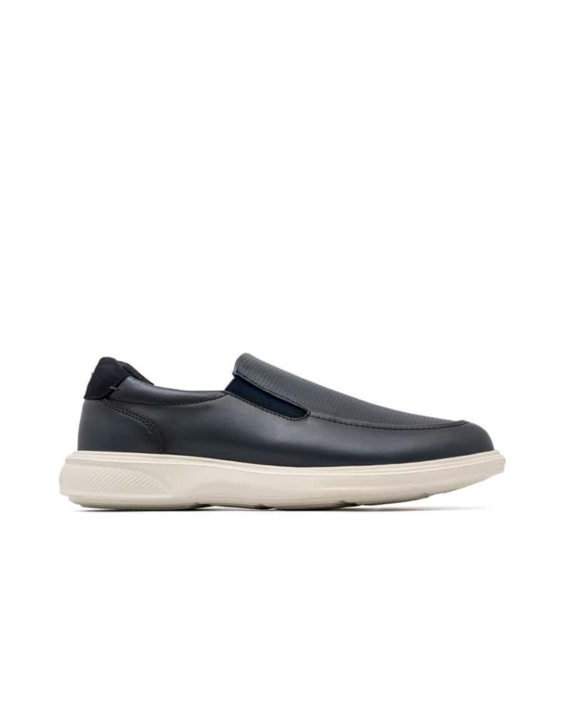 Mocasín casual ultraliviano para hombre en cuero liso azul REF SAPP12