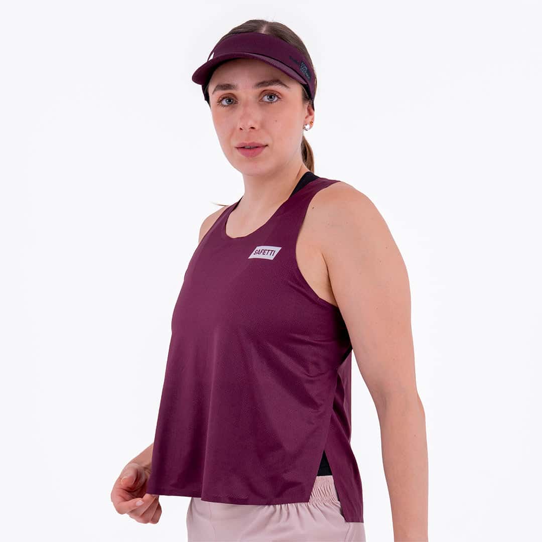 CAMISETA RUNNING MANGA SISA LEVIT CIRUELA PARA MUJER - miniatura 3