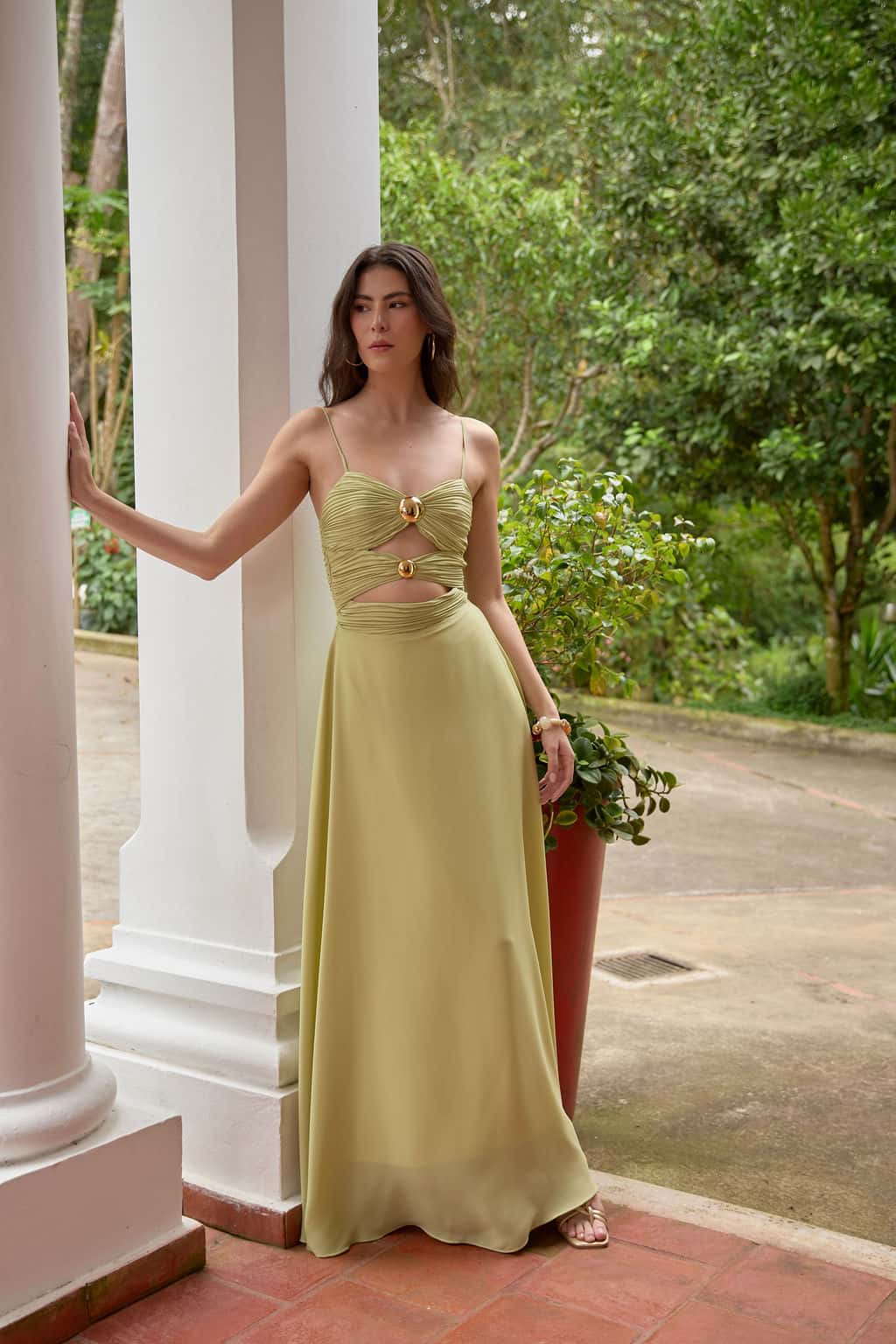 Vestido Flora unicolor