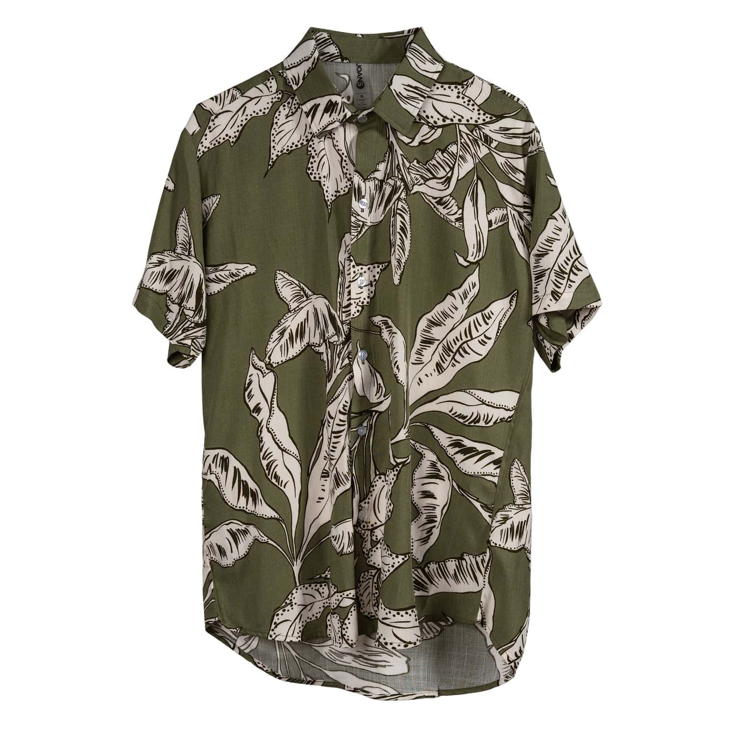 Camisa Cuello Clasico Estampada Verde JO016
