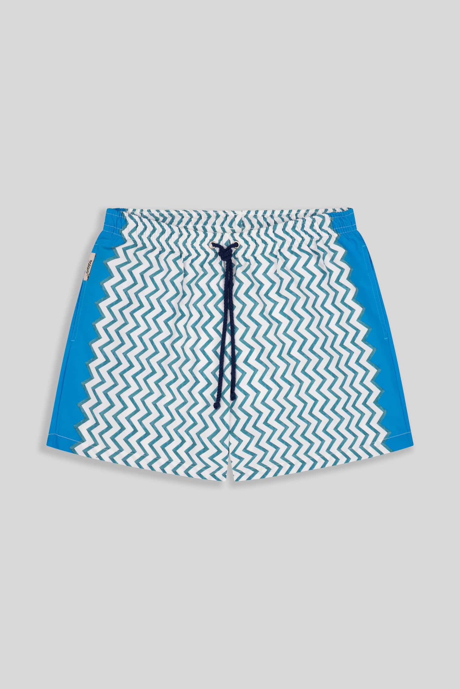 Men's swim trunk navy zigzag