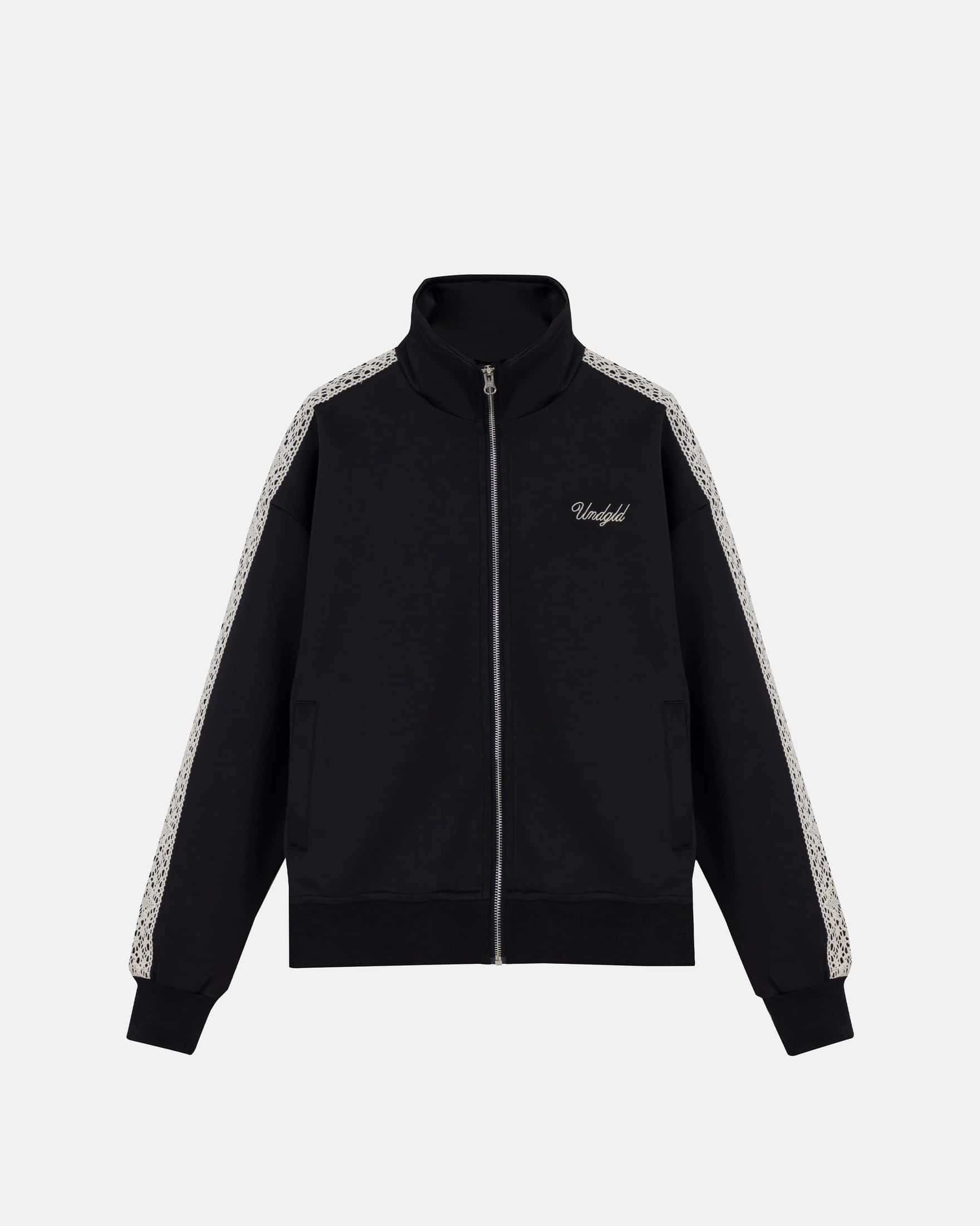 Basics Undgld Lace-panel Track Jacket Black
