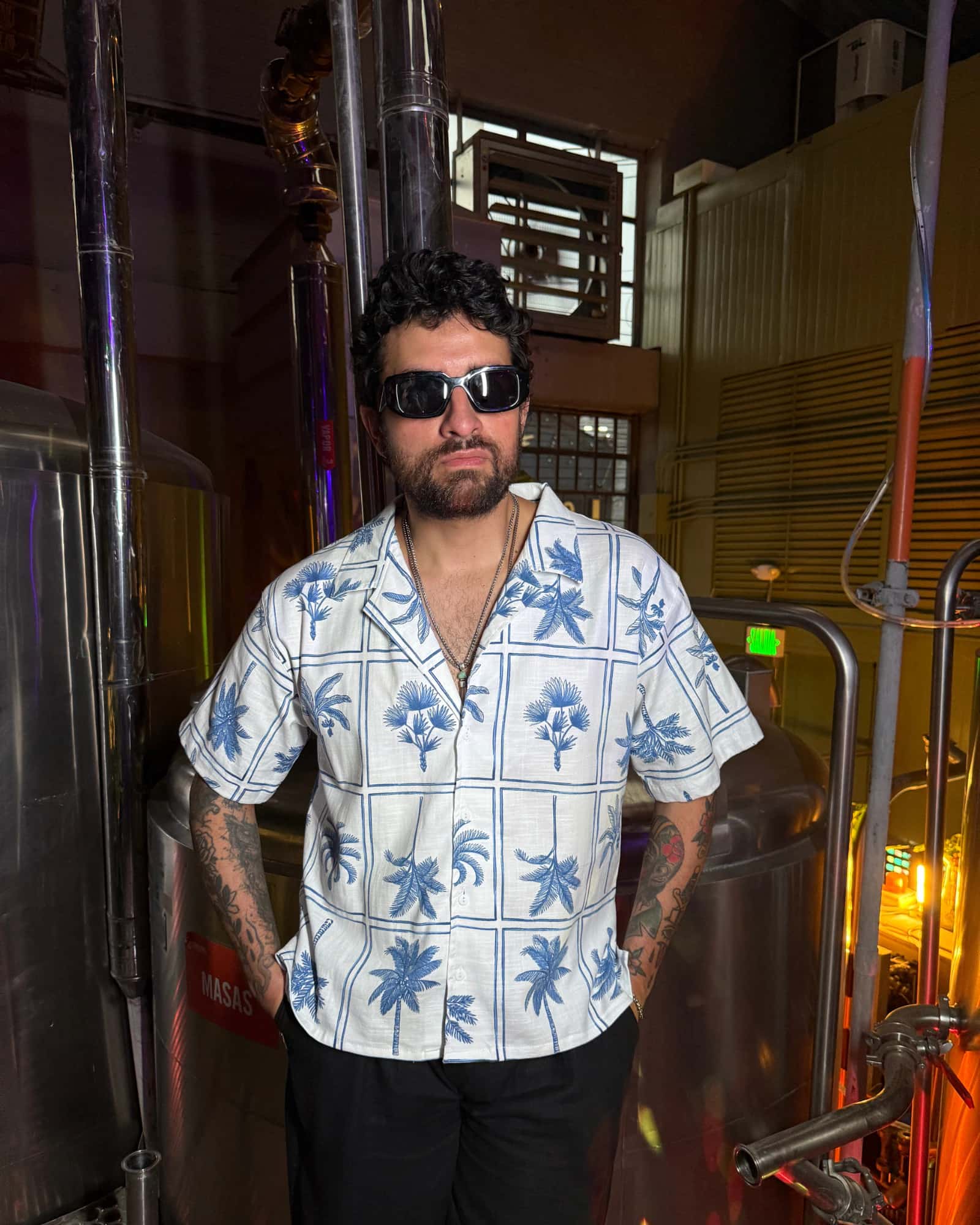 Camisa napoleon blue palms