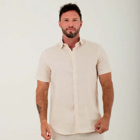 CAMISA MC 100% LINO HOMBRE