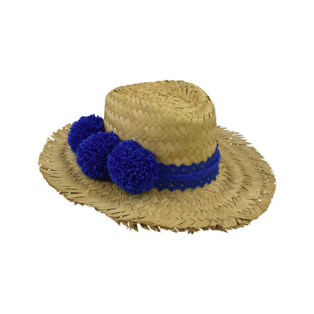 Straw Hat with Pom-Poms - miniatura 4