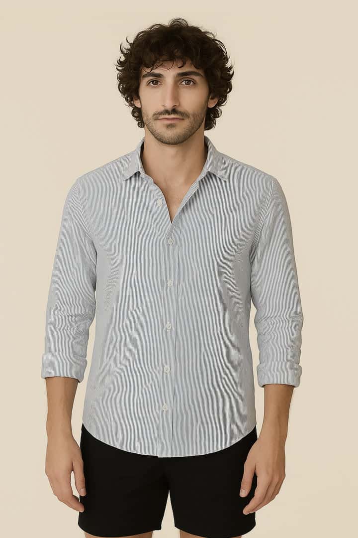 Camisa mini rayas azules