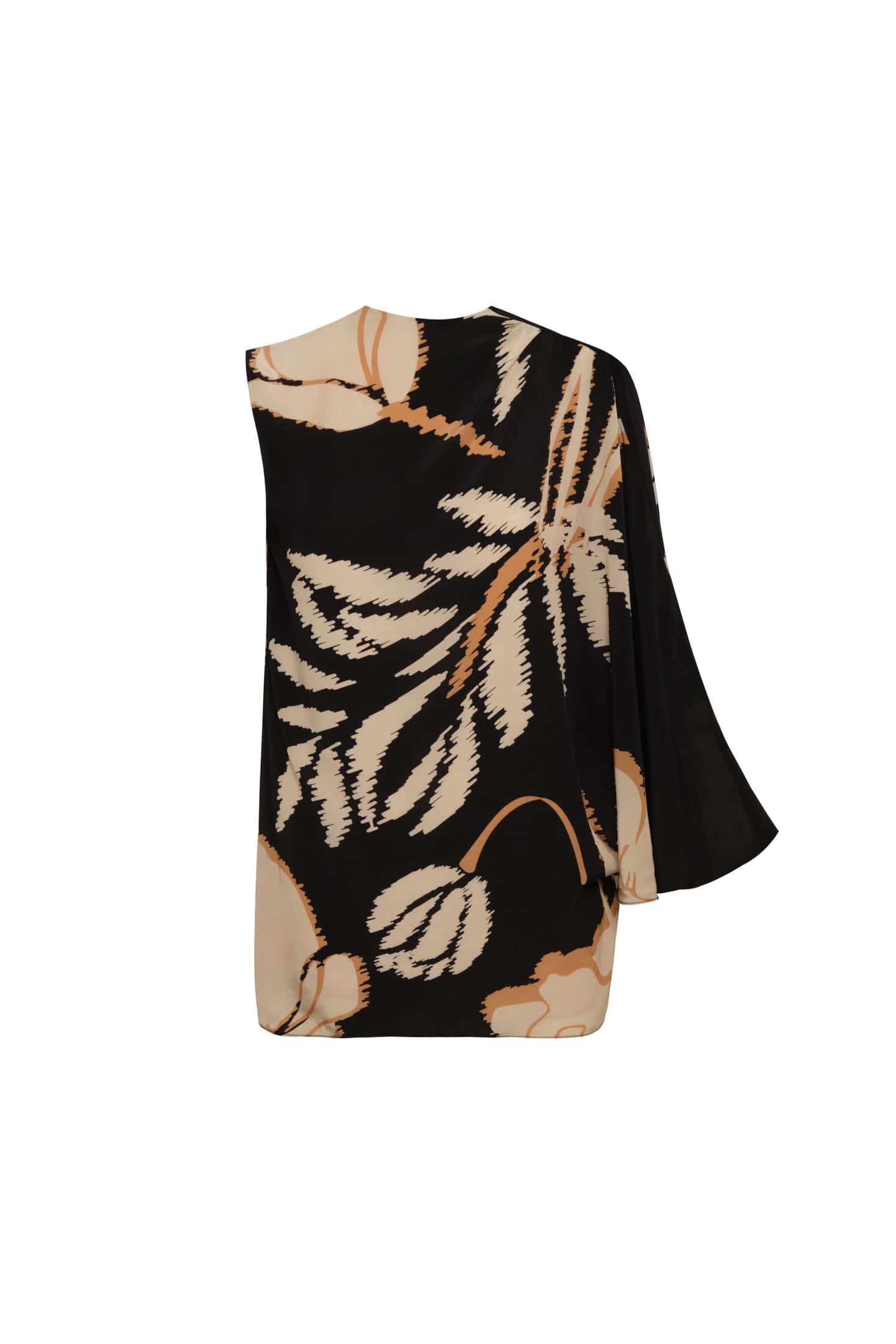 Gonzalez Crepe Chine Blouse / Black - Beige Gladiolos