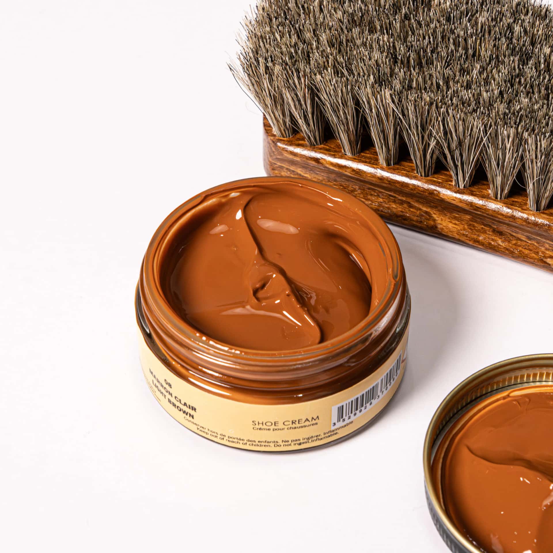COMBO 1 : Renovador - Crema Esencial - Shoe Cream Marrón Claro - Cepillo Crin - miniatura 4