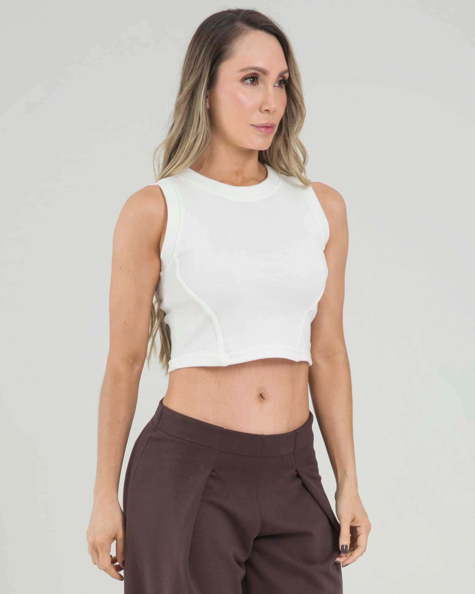 Tank top pure blanco ease genuina - miniatura 2