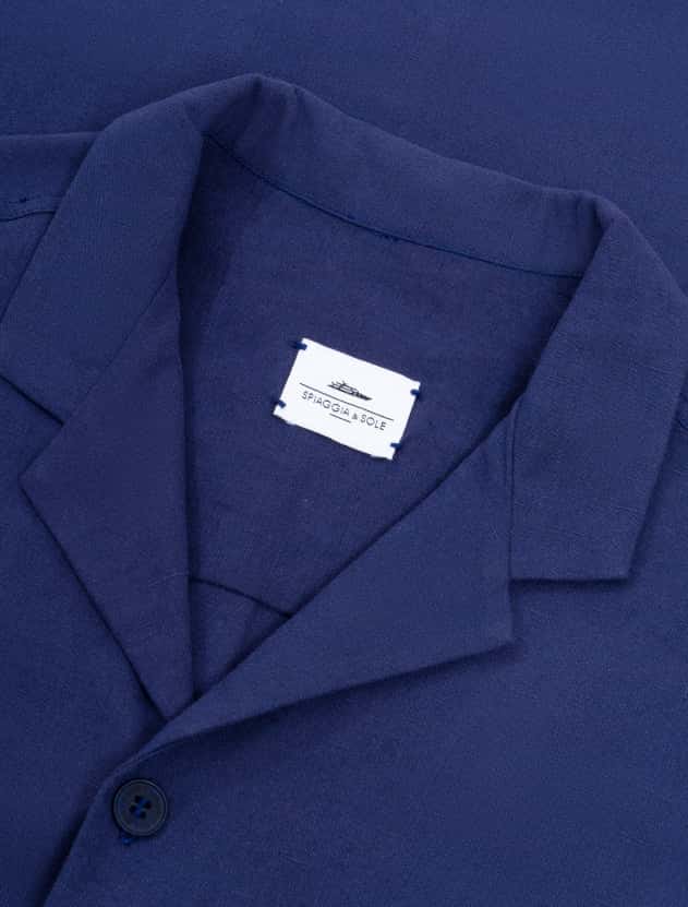 Portofino Dark Navy Lino / Algodón  - Camisa - miniatura 6