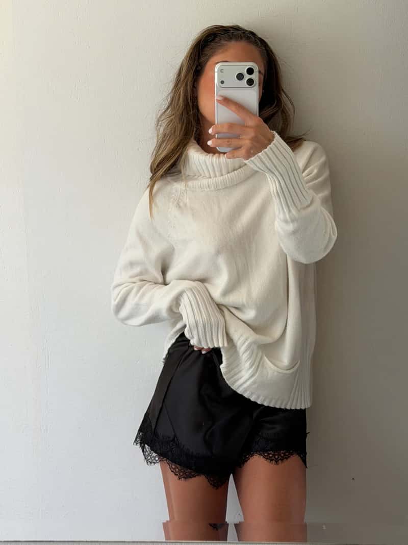 Short en Satín Lushia - Negro