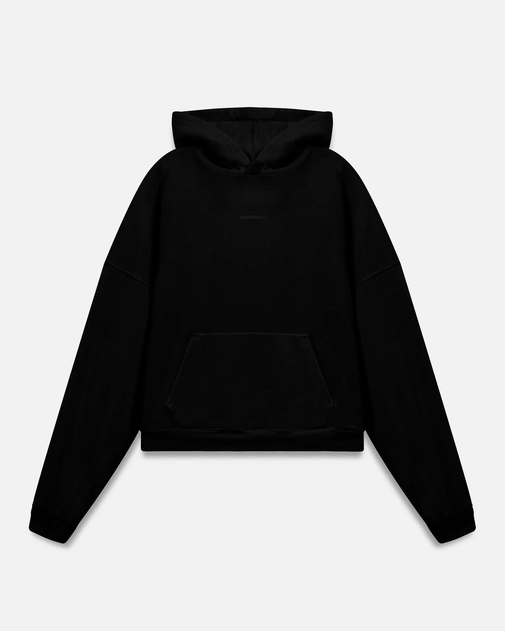 W Line Basic Boxy Fit Hoodie Black - miniatura 3