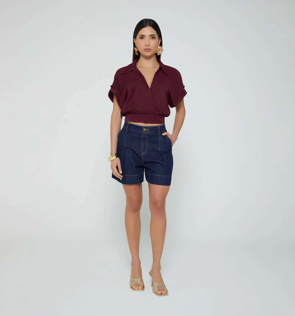 Blusa  manga corta cruzada