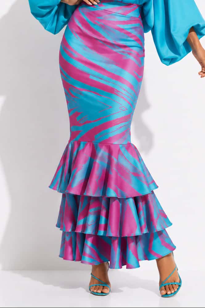 Falda Alesia Techo Fucsia+Turquesa - miniatura 1