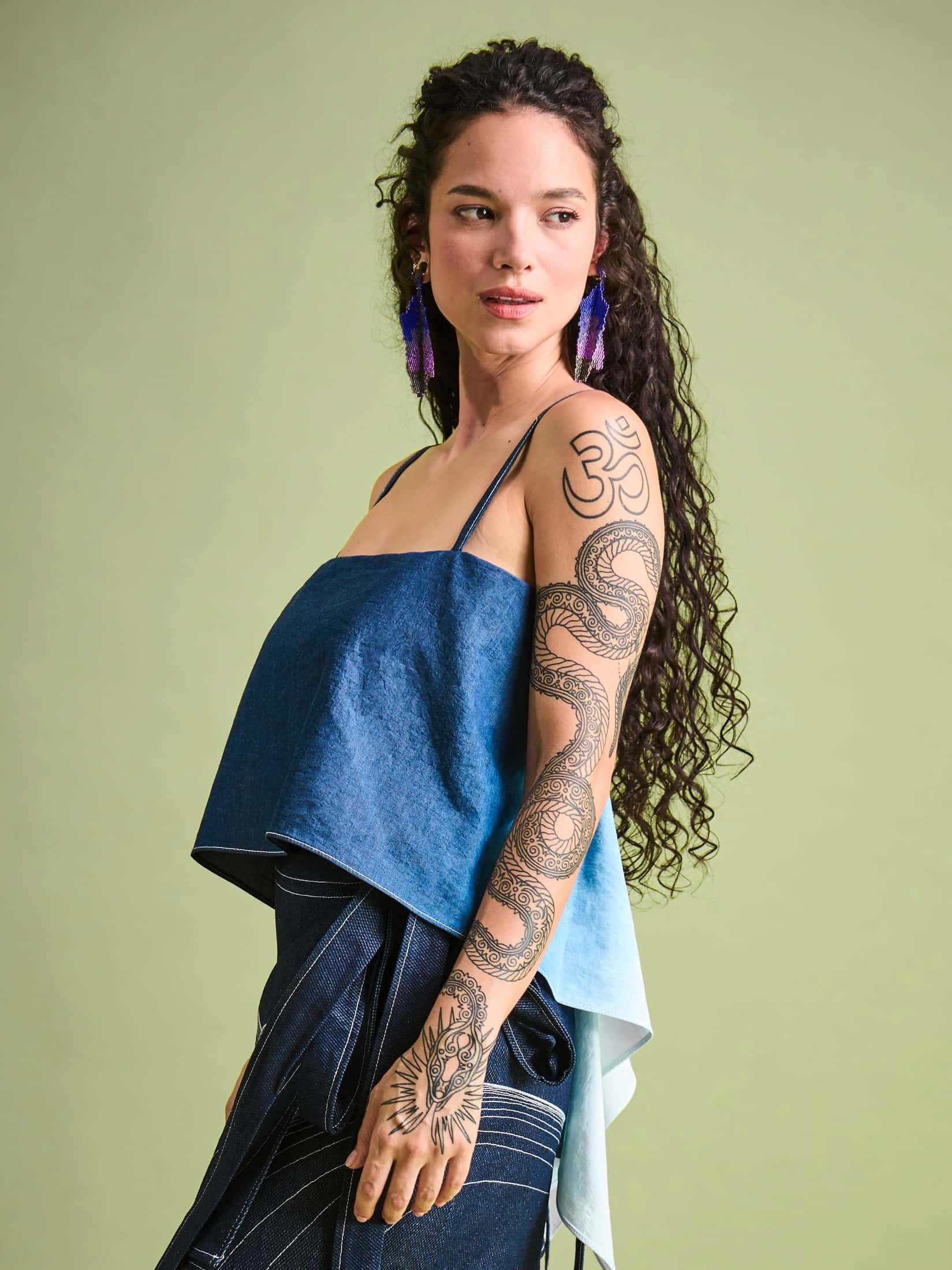 Top degradado en Denim Algodón