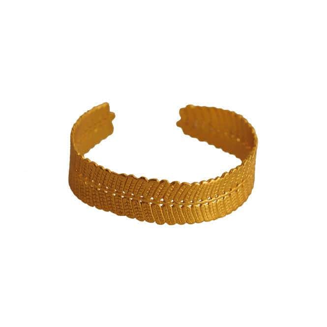 Brazalete Hoja Dividivi Brillo Guajiro