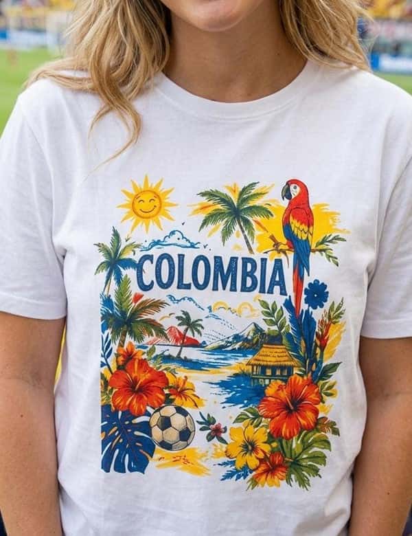 Camisa Colombia Numero 10 Multicolor