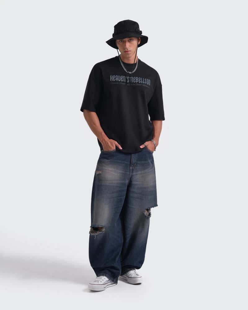 Camiseta Negra Oversize Rebellion - miniatura 2
