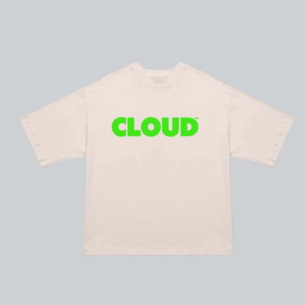 Camiseta BLOCK verde neón sobre blanco