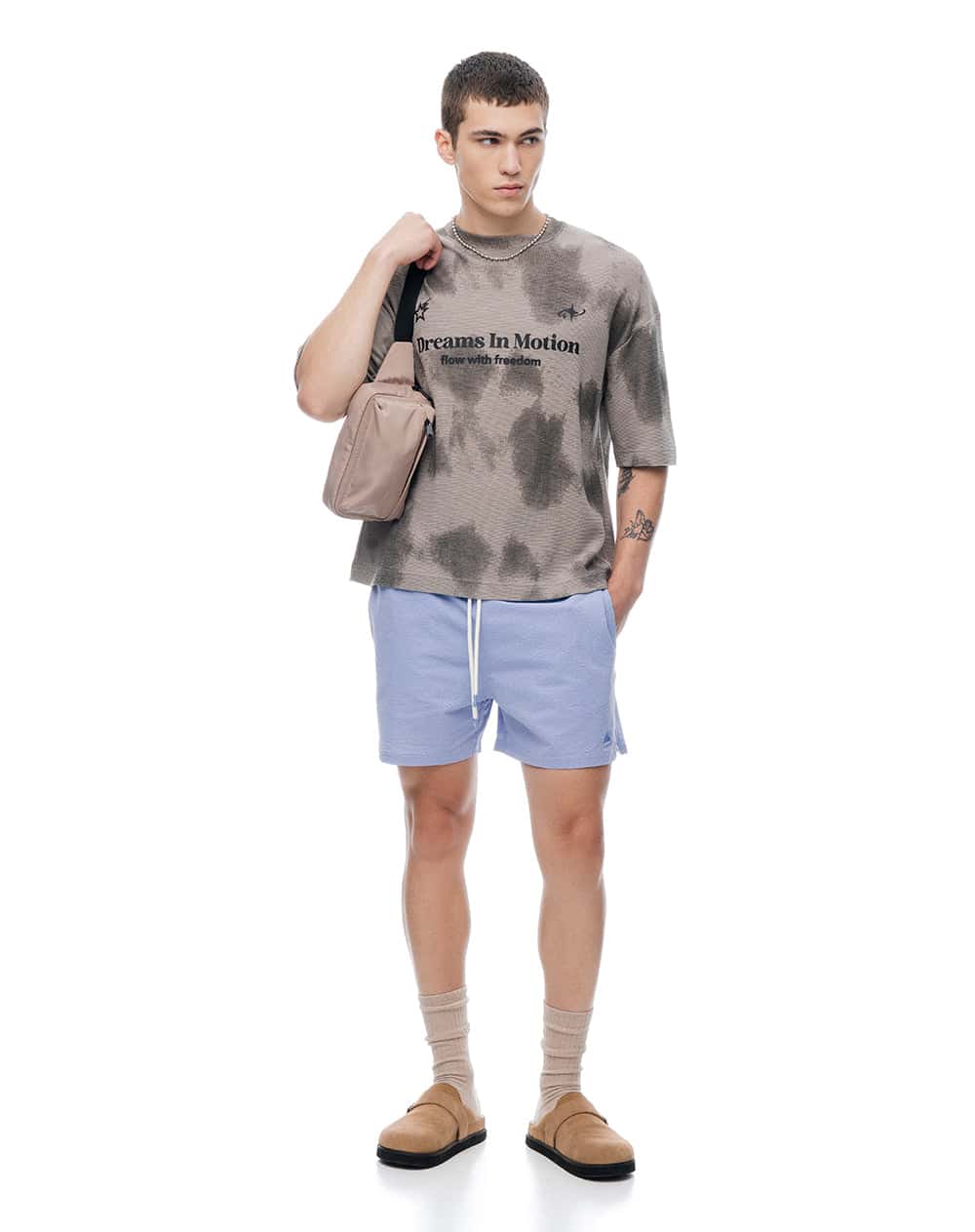 Pantaloneta de baño regular azul hombre