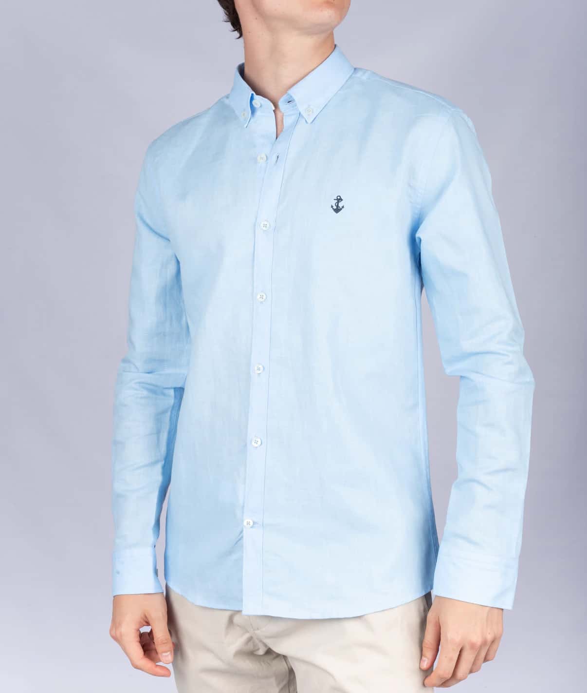 Camisa Lino Azul Cielo