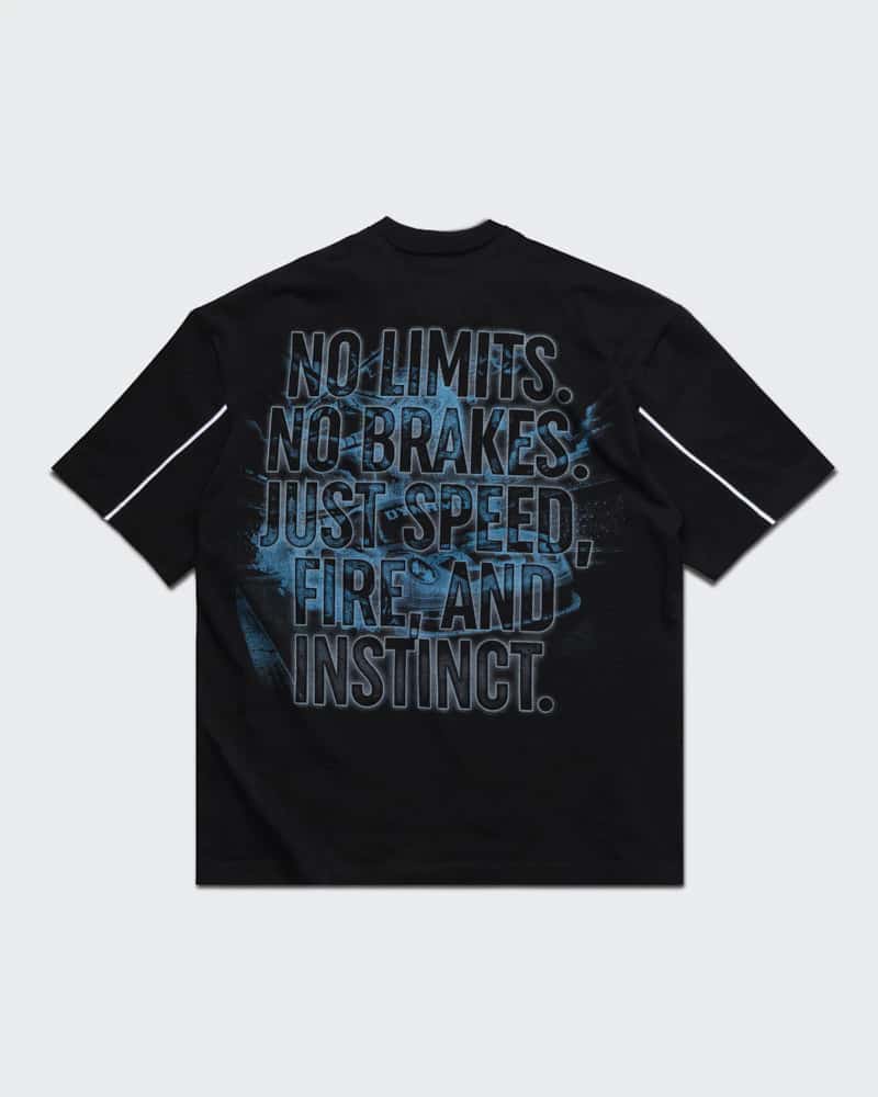 Camiseta Negra Oversize Thunder Racing - miniatura 6