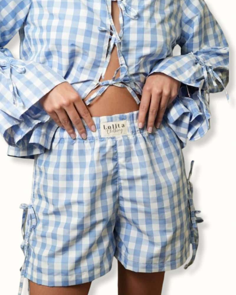 Shorts Cuadros - Azul