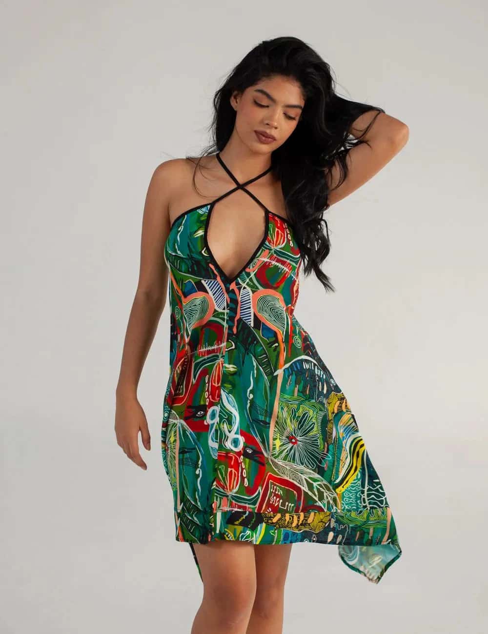 Vestido Tiras cruzadas Yagé multicolor Mujer
