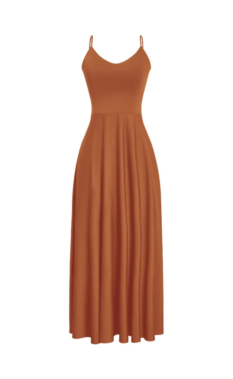 VESTIDO LARGO SPICE CAMEL